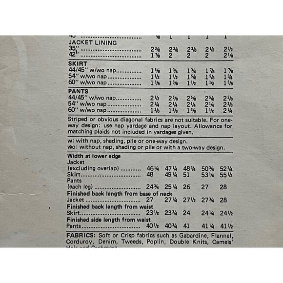 Vogue sewing pattern 9026 suit jacket skirt pants - Picture 5 of 6